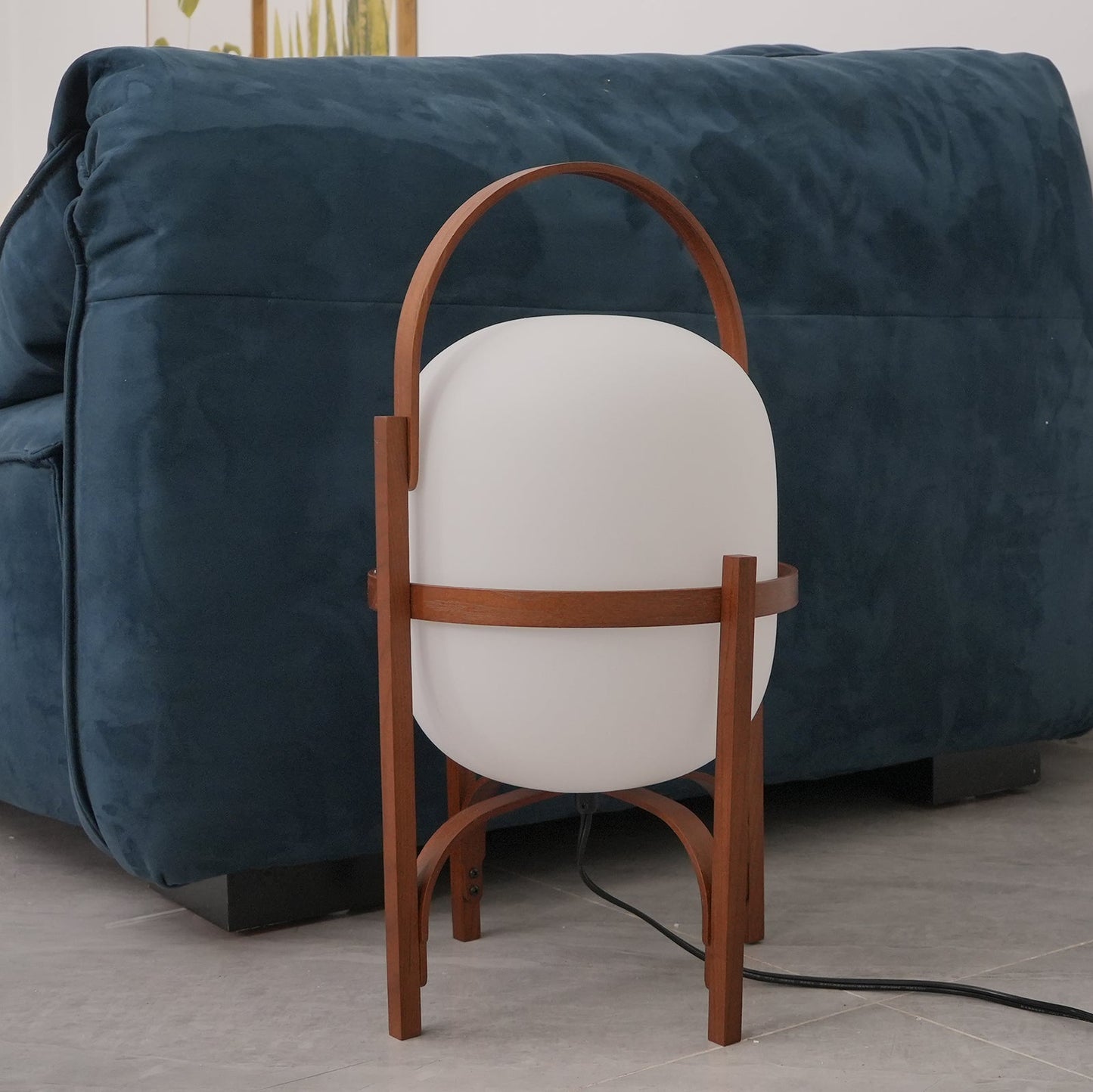 Portable Glass Table Lamp | Wood & Glass | Ash or Walnut Finish