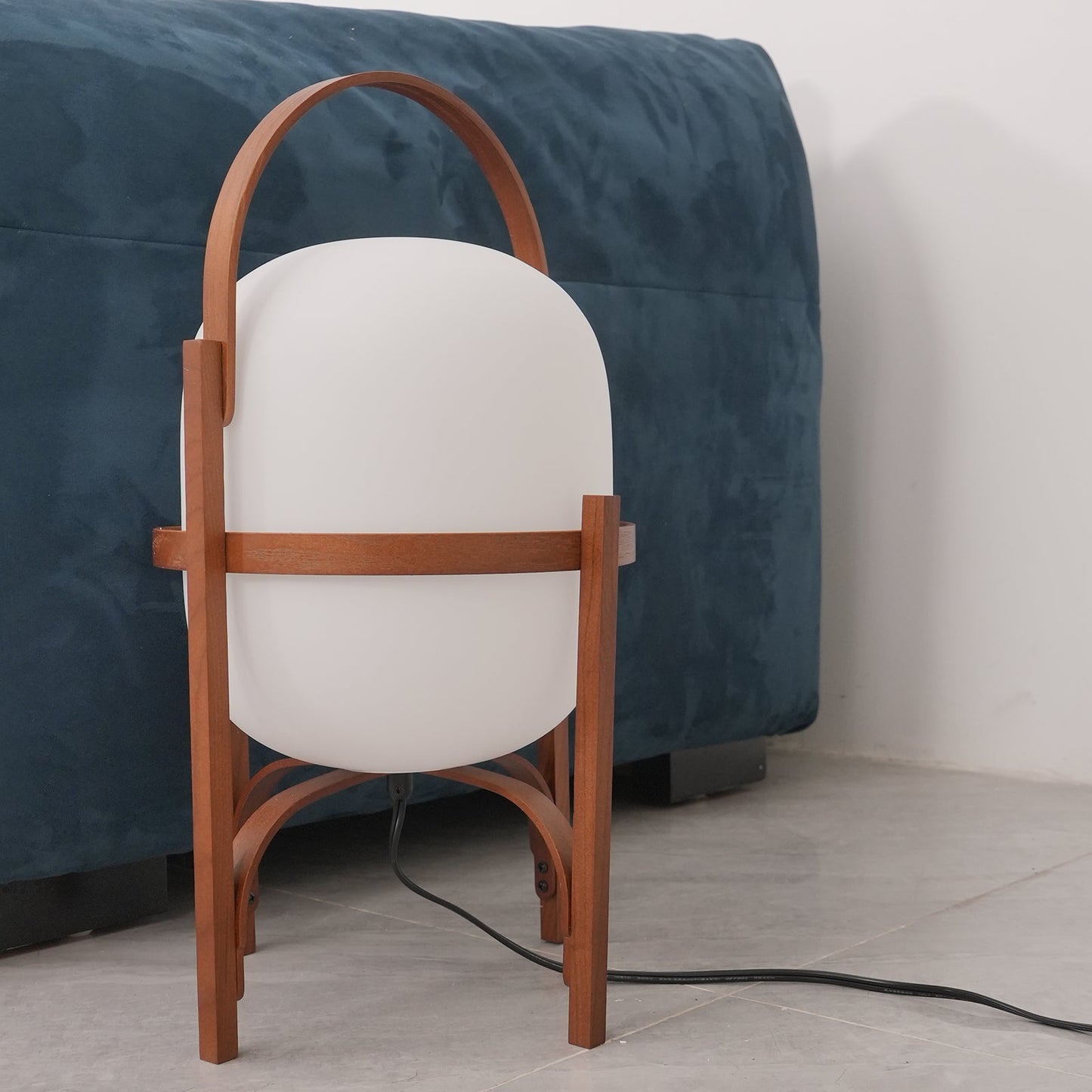 Portable Glass Table Lamp | Wood & Glass | Ash or Walnut Finish