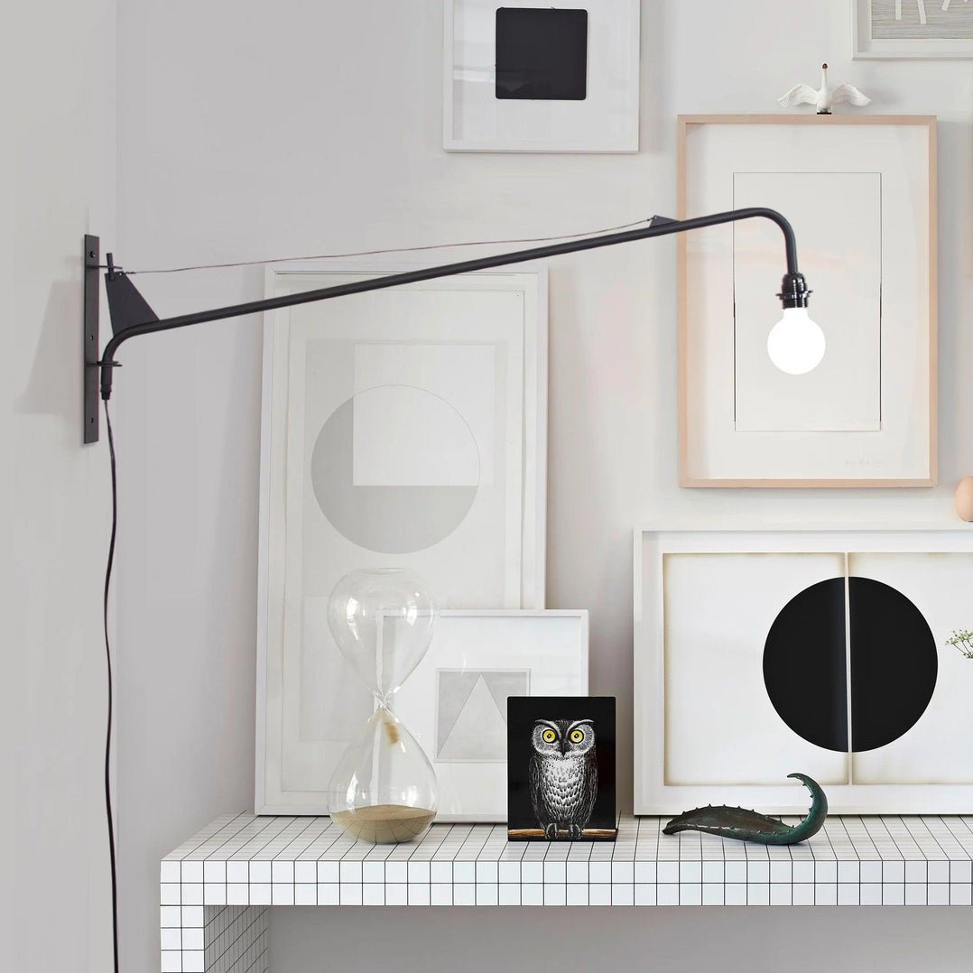 Petite Potence Wall Lamp | Metal & Glass | Black & White