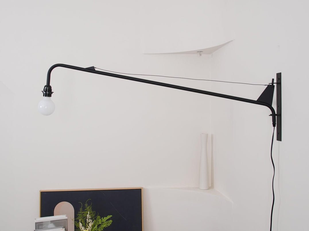 Petite Potence Wall Lamp | Metal & Glass | Black & White