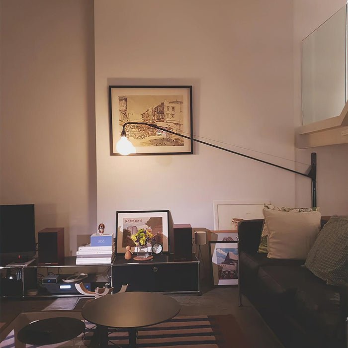 Petite Potence Wall Lamp | Metal & Glass | Black & White