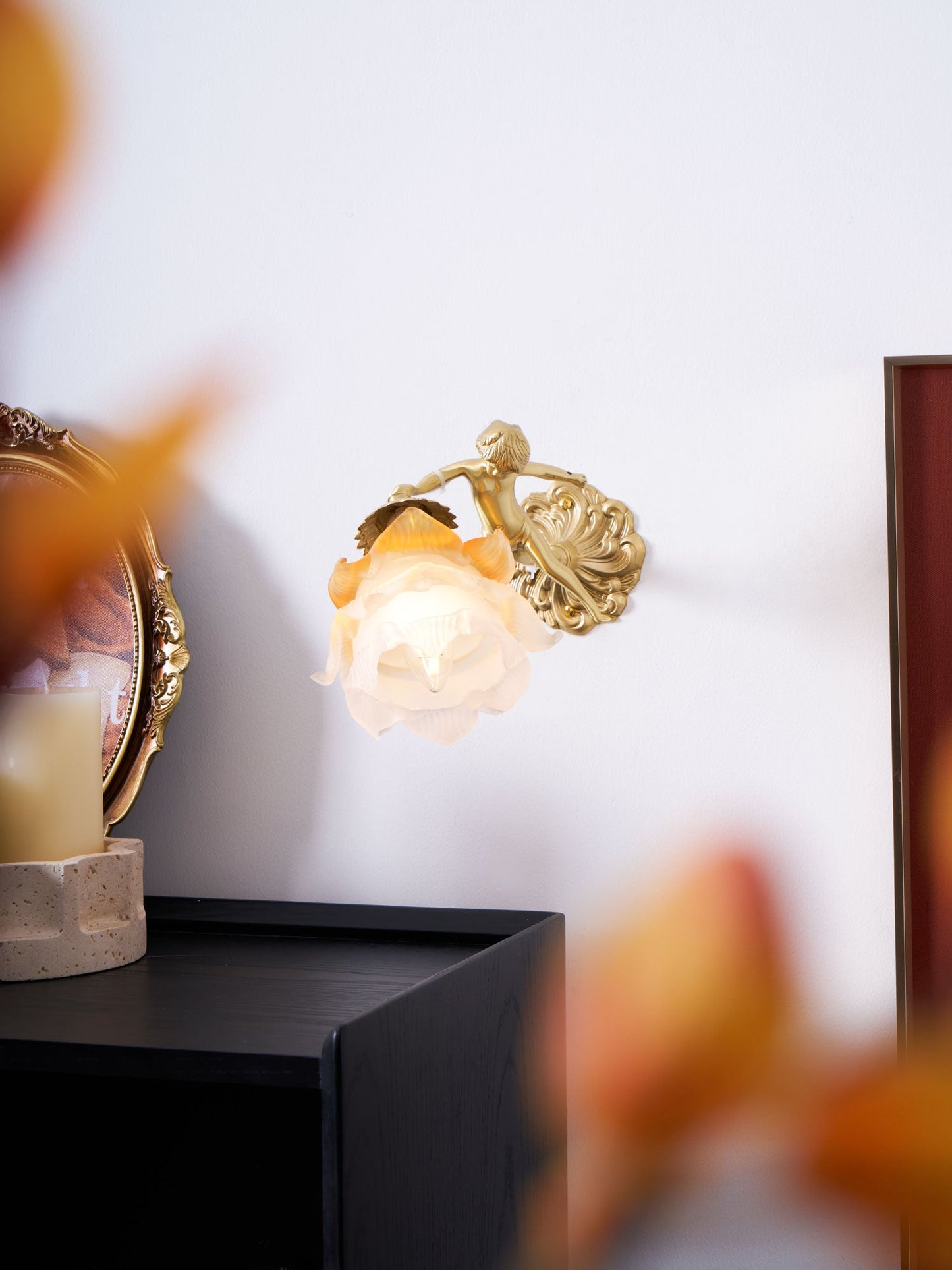 Flying Angel Wall Light | Baroque Design | Copper Finish