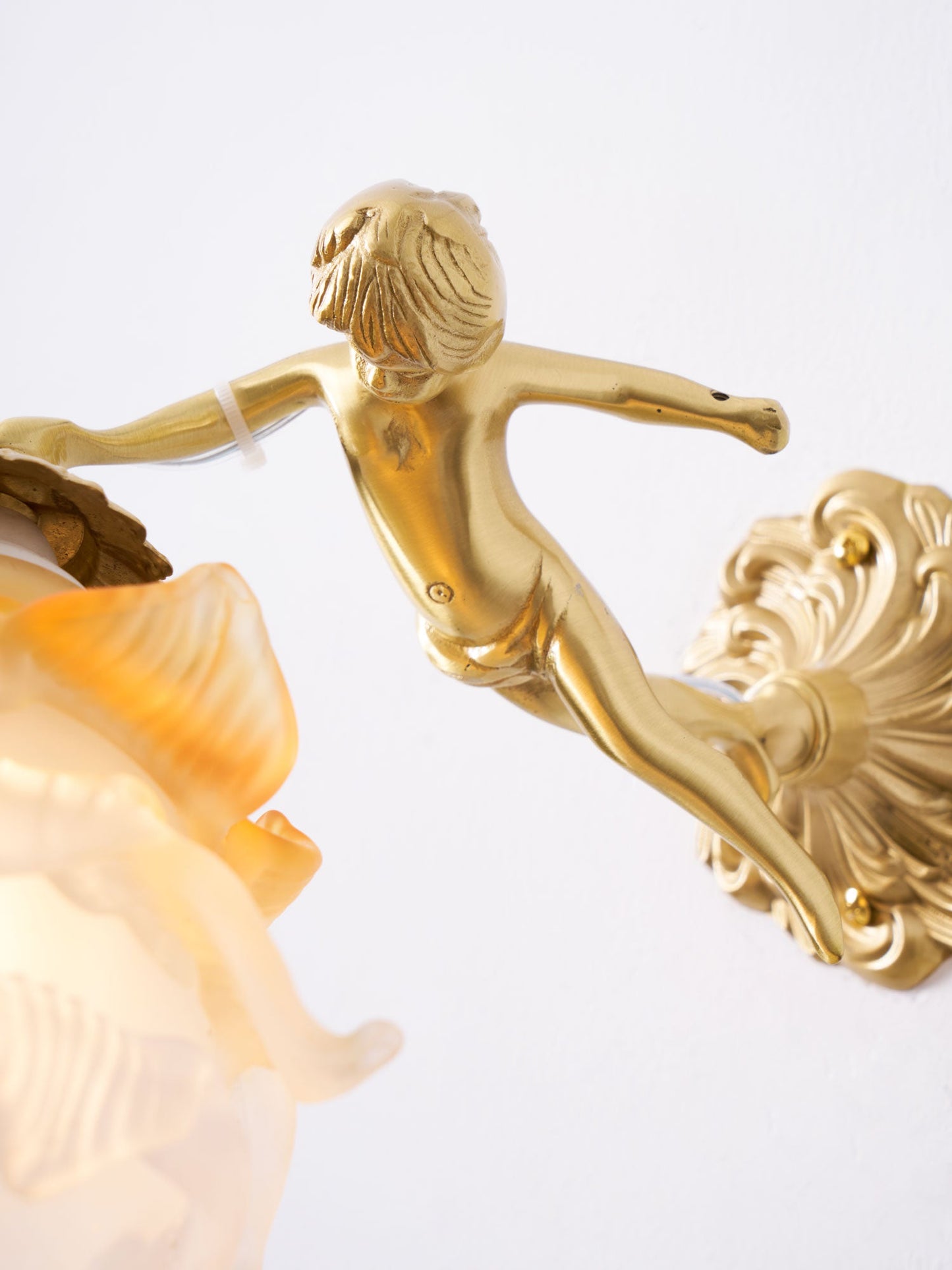 Flying Angel Wall Light | Baroque Design | Copper Finish