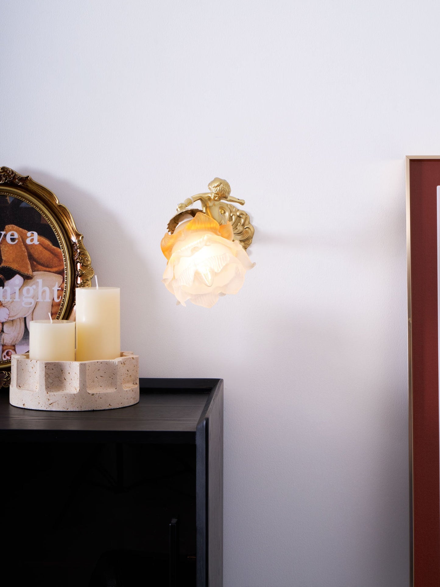Flying Angel Wall Light | Baroque Design | Copper Finish