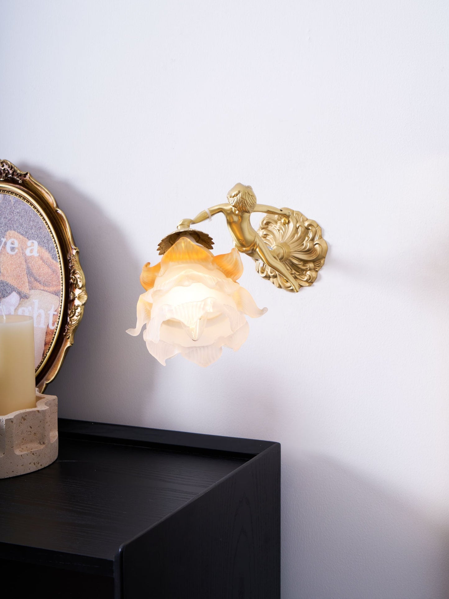 Flying Angel Wall Light | Baroque Design | Copper Finish