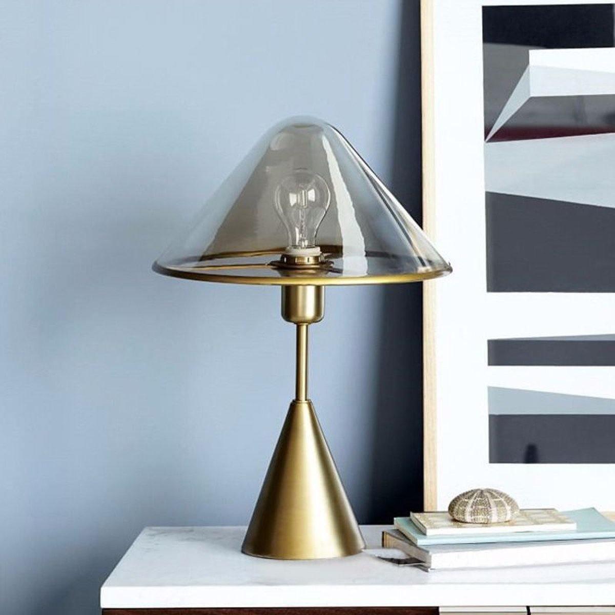 Mushroom Table Lamp | Retro Design | Orange & White