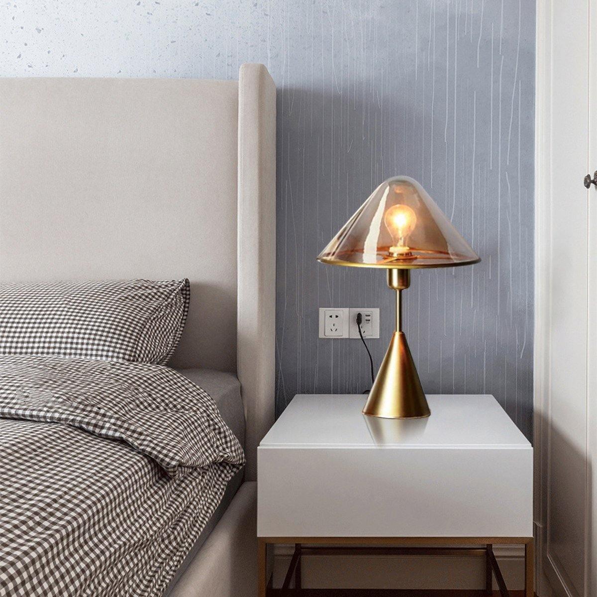 Mushroom Table Lamp | Retro Design | Orange & White