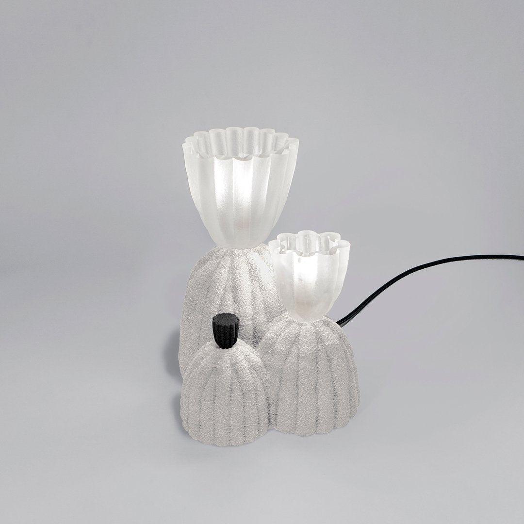 Cactus Table Lamp | Resin & Glass | White & Yellow