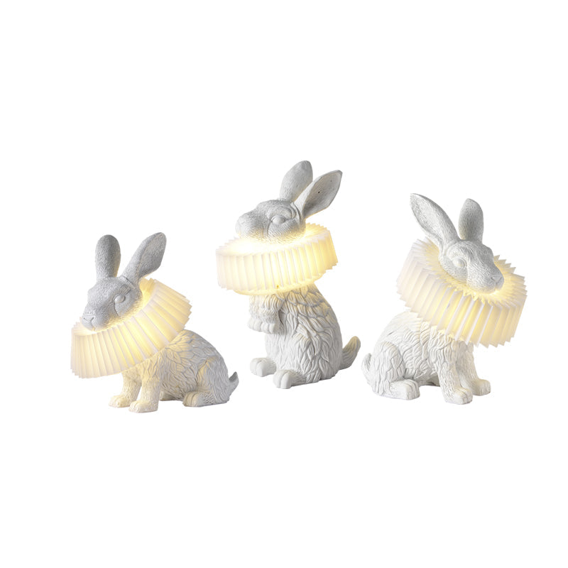 Rabbit Table Lamp | White Resin & Acrylic | Integrated LED