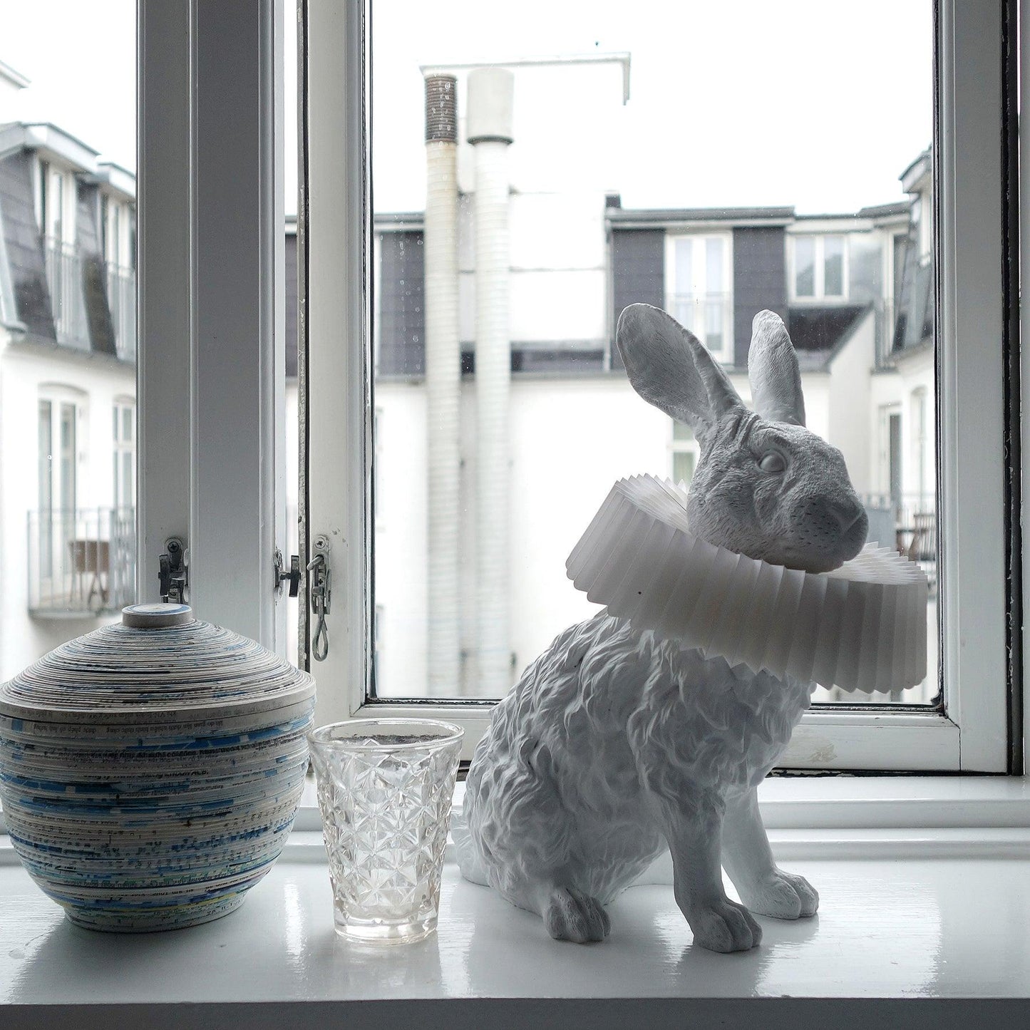 Rabbit Table Lamp | White Resin & Acrylic | Integrated LED