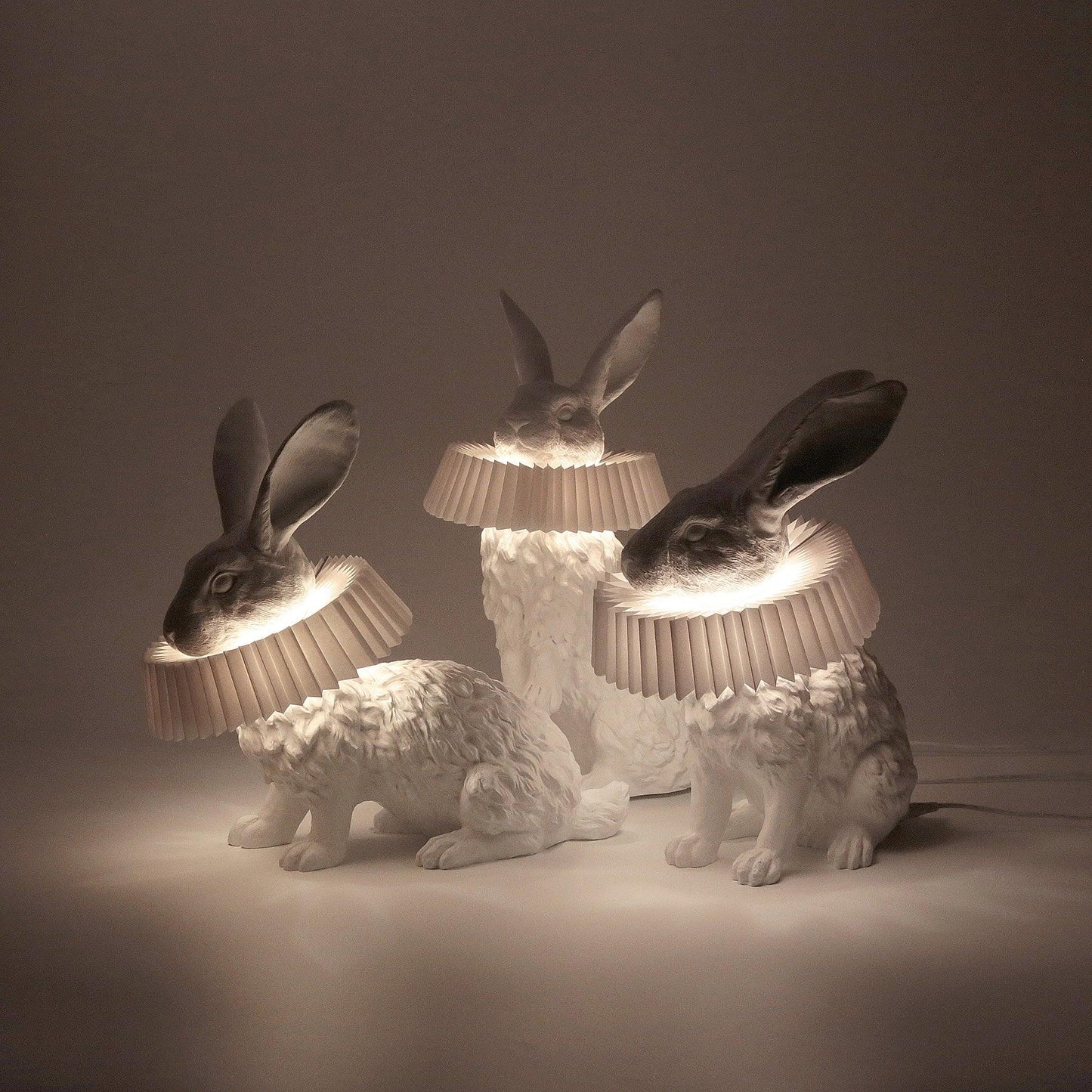 Rabbit Table Lamp | White Resin & Acrylic | Integrated LED