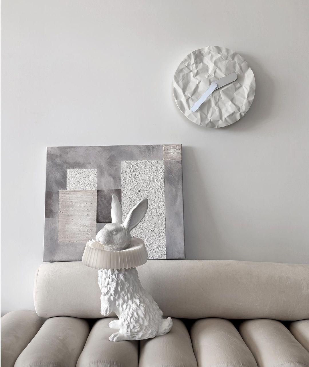 Rabbit Table Lamp | White Resin & Acrylic | Integrated LED
