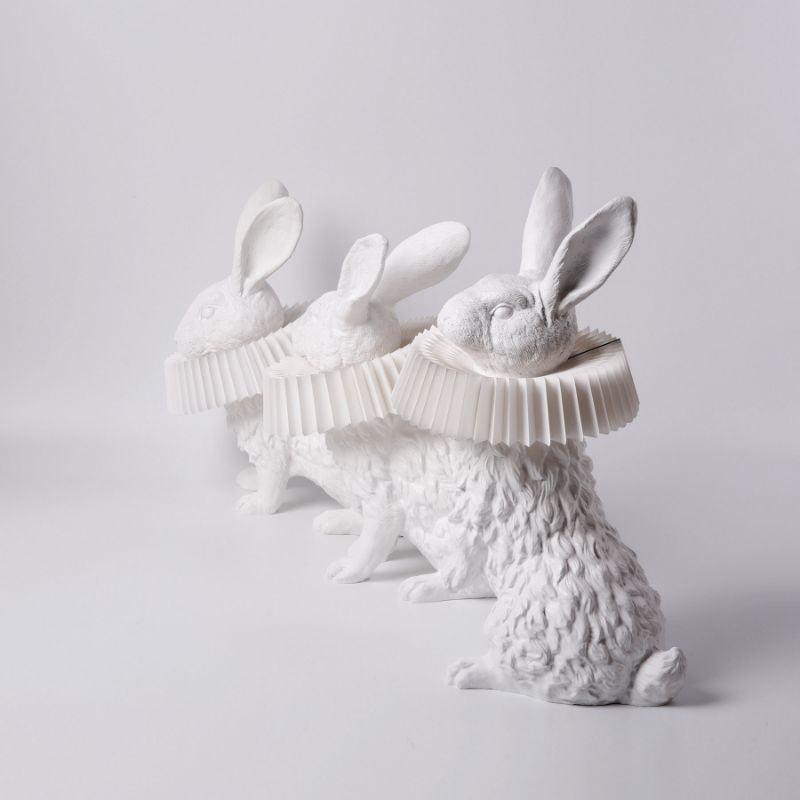 Rabbit Table Lamp | White Resin & Acrylic | Integrated LED