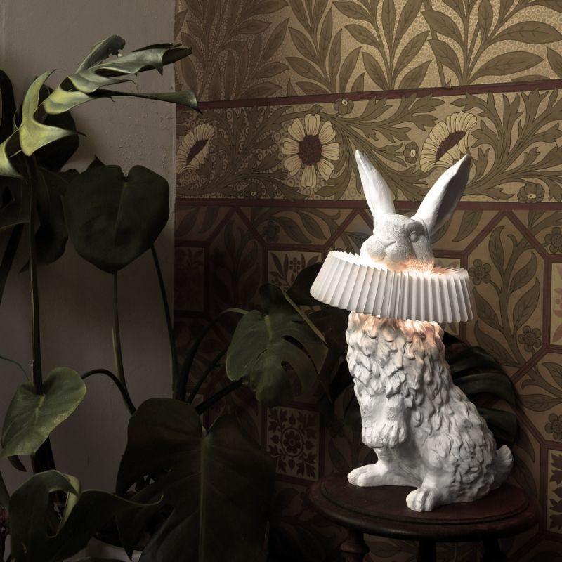 Rabbit Table Lamp | White Resin & Acrylic | Integrated LED