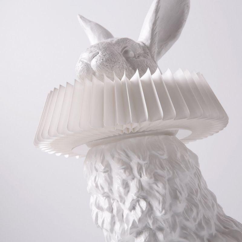 Rabbit Table Lamp | White Resin & Acrylic | Integrated LED