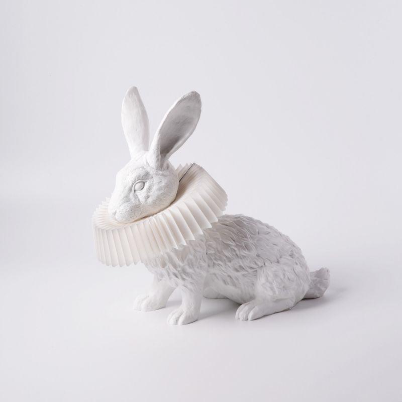 Rabbit Table Lamp | White Resin & Acrylic | Integrated LED