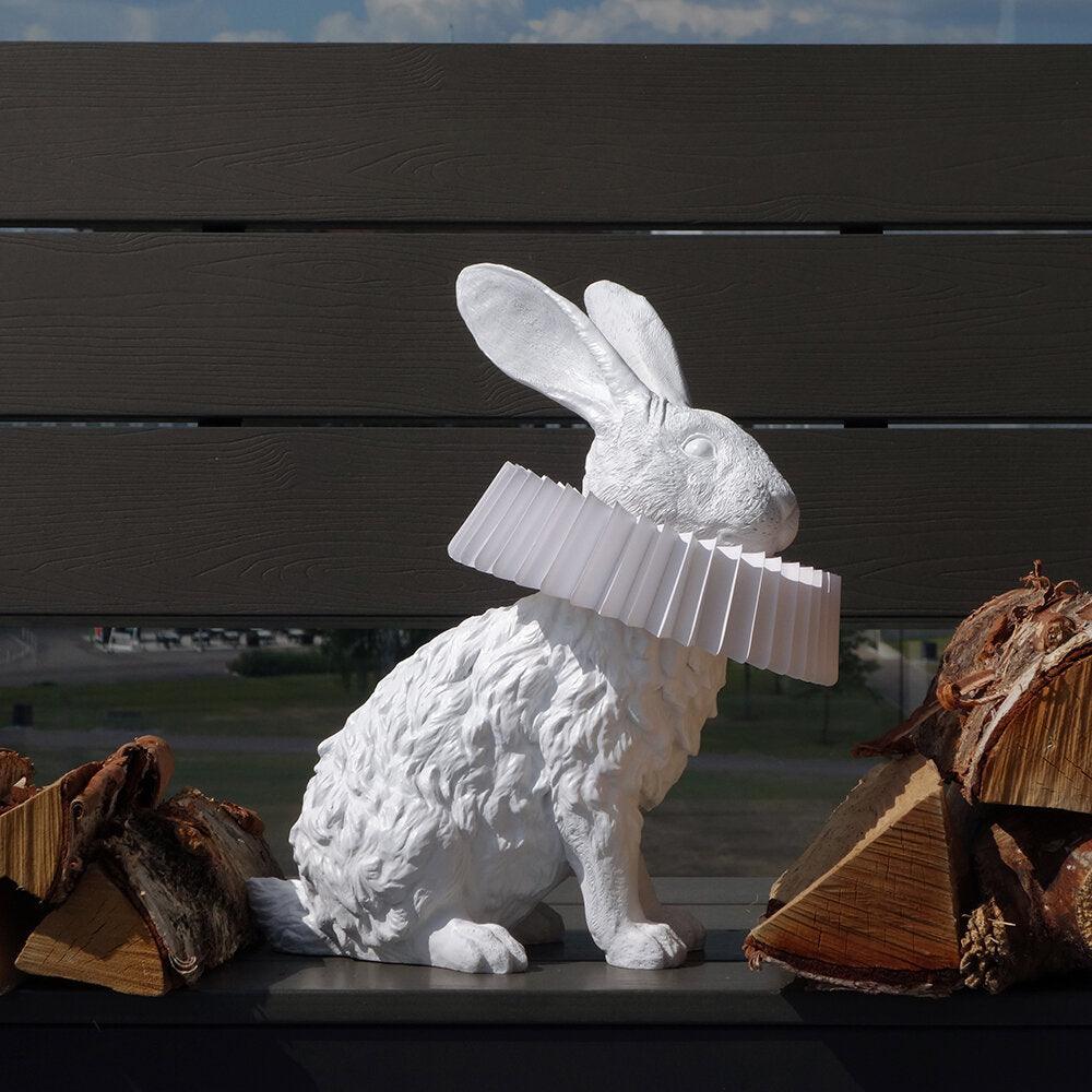 Rabbit Table Lamp | White Resin & Acrylic | Integrated LED