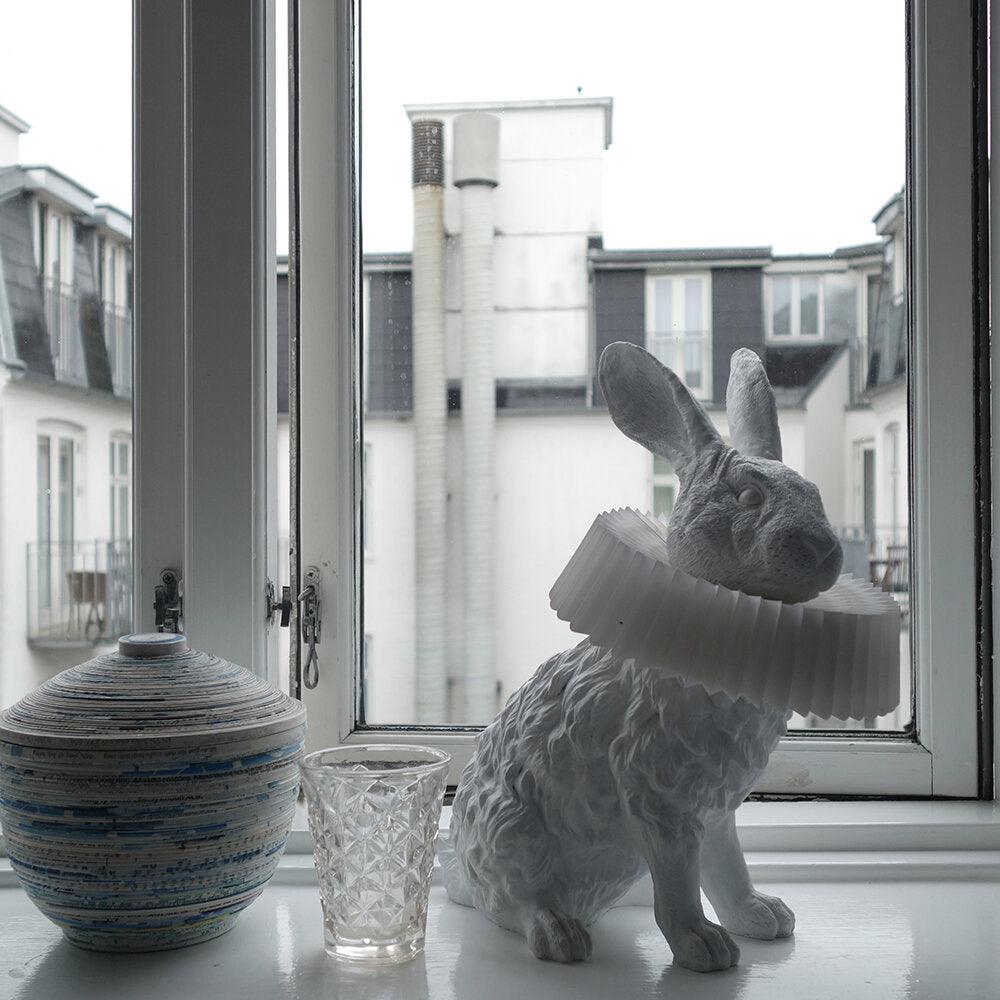 Rabbit Table Lamp | White Resin & Acrylic | Integrated LED