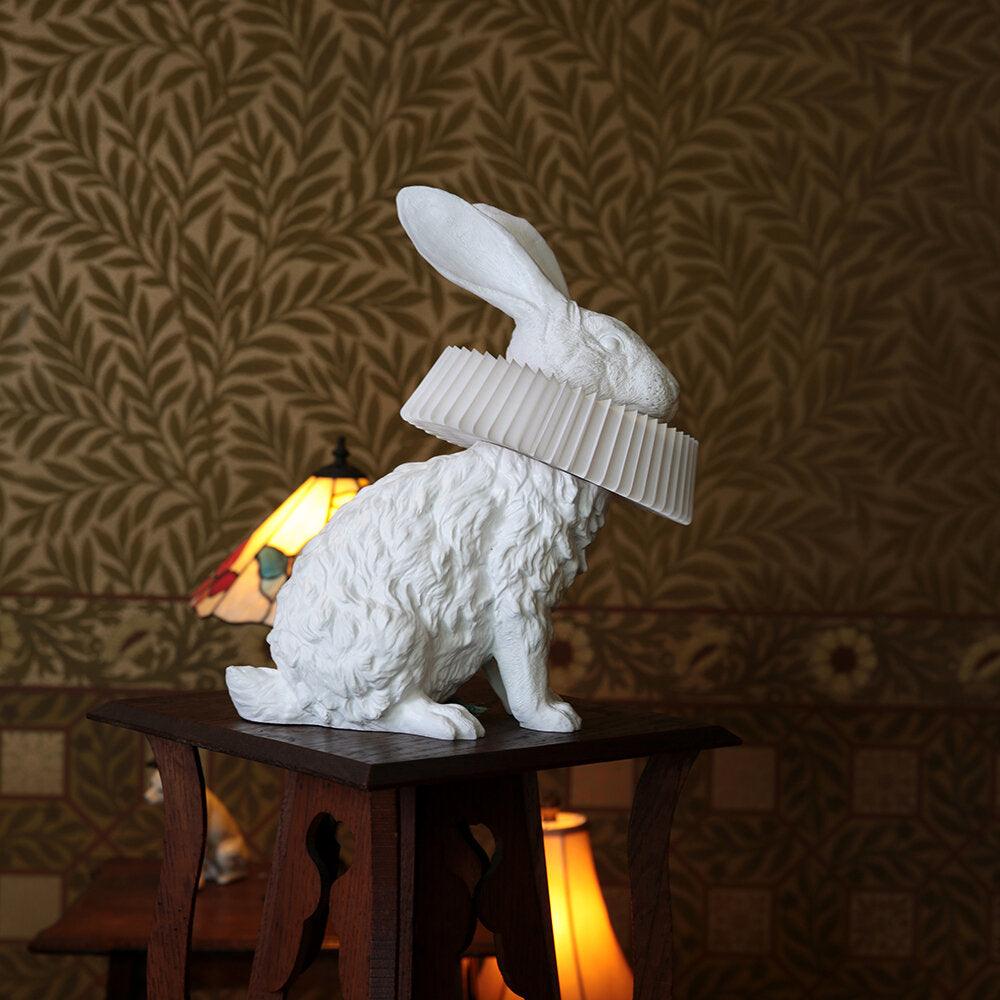 Rabbit Table Lamp | White Resin & Acrylic | Integrated LED