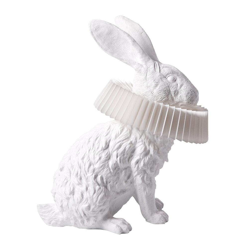 Rabbit Table Lamp | White Resin & Acrylic | Integrated LED