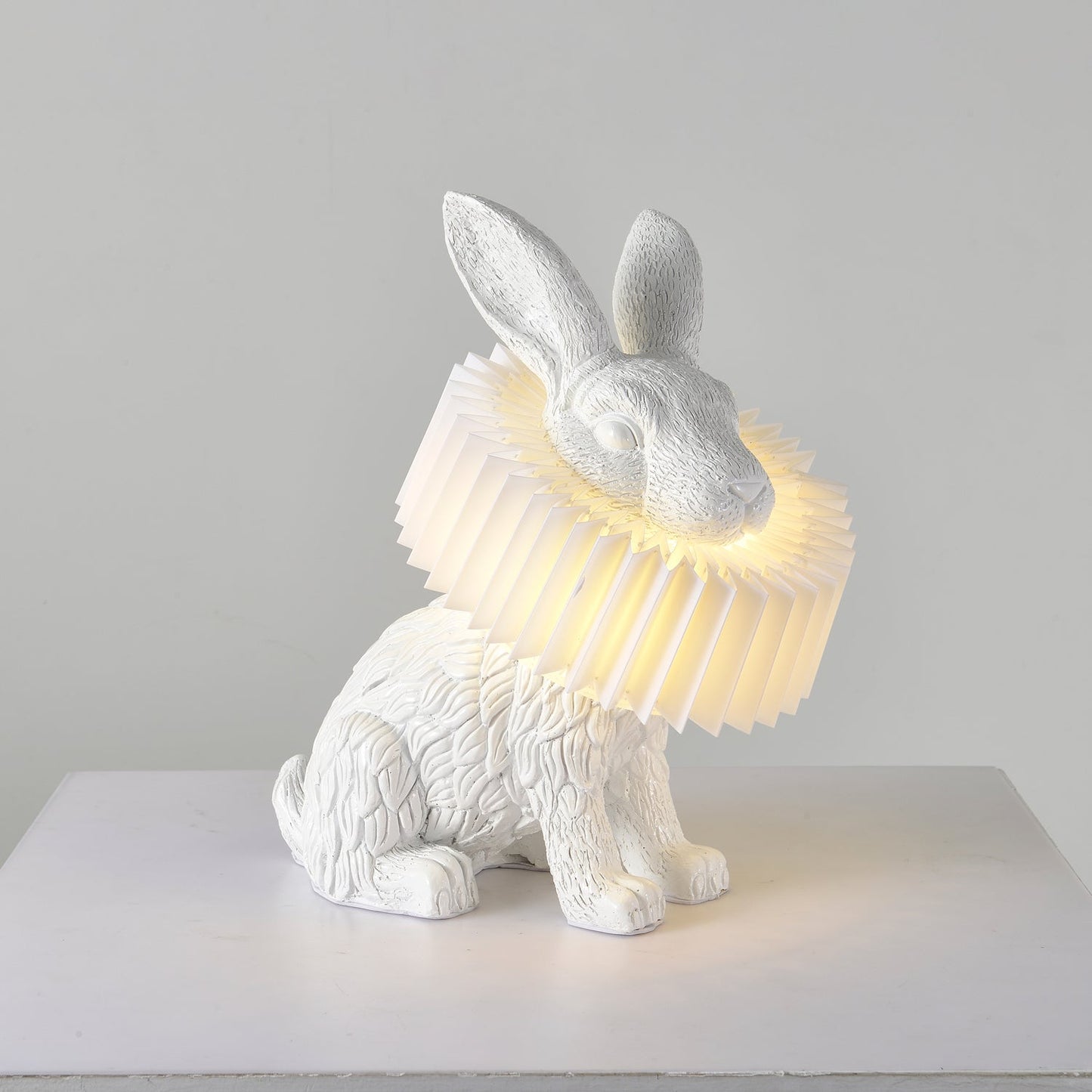 Rabbit Table Lamp | White Resin & Acrylic | Integrated LED