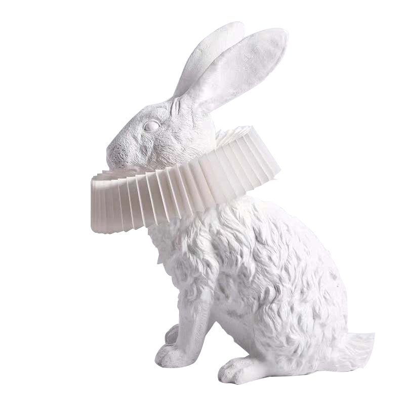 Rabbit Table Lamp | White Resin & Acrylic | Integrated LED