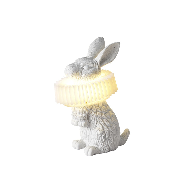 Rabbit Table Lamp | White Resin & Acrylic | Integrated LED