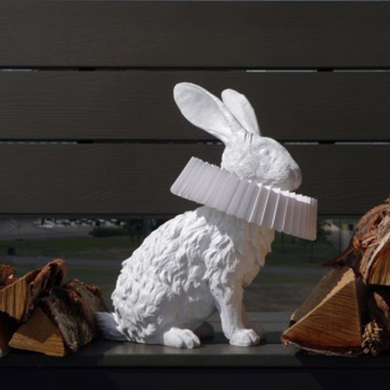 Rabbit Table Lamp | White Resin & Acrylic | Integrated LED