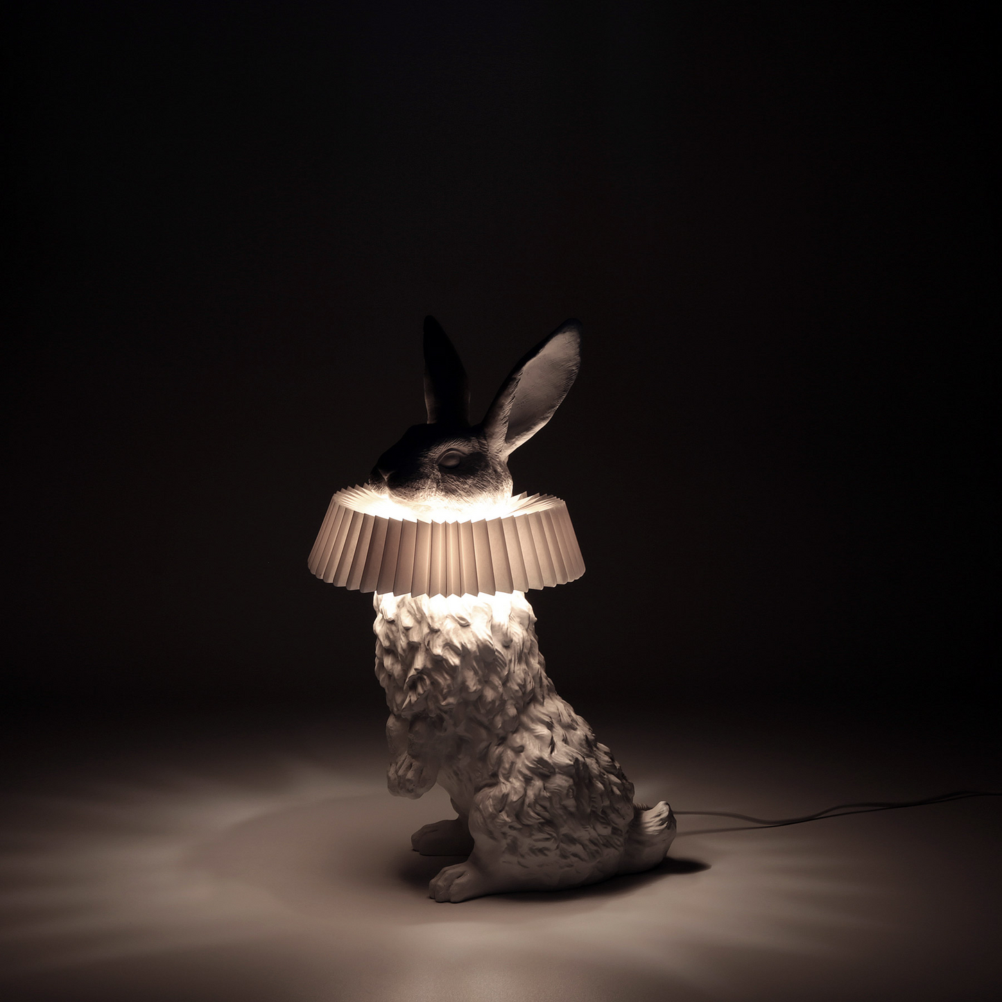Rabbit Table Lamp | White Resin & Acrylic | Integrated LED