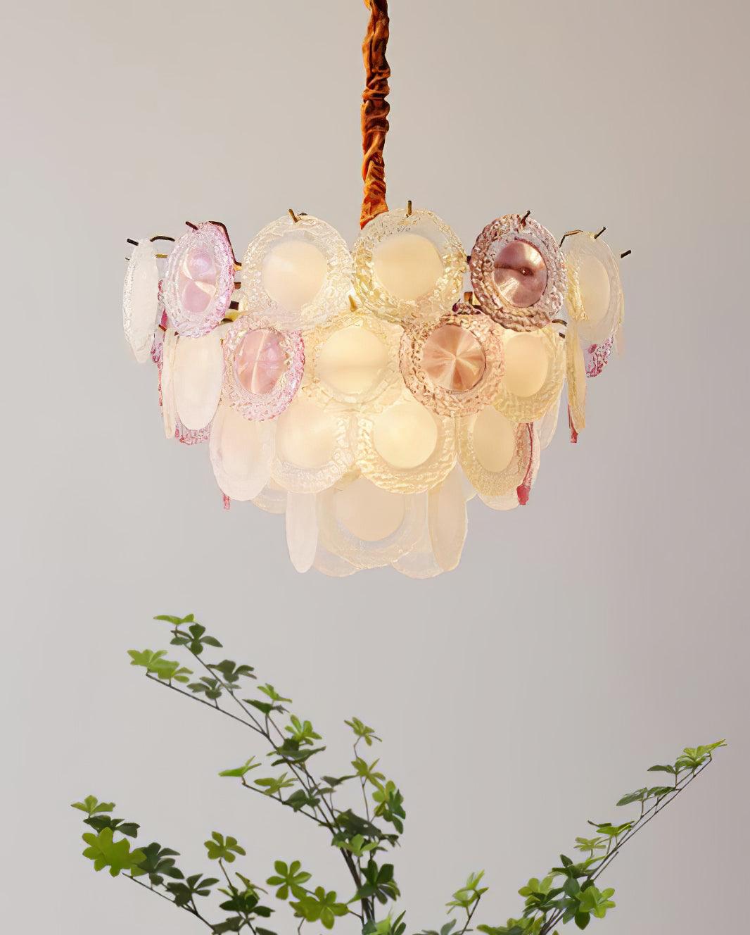 Rainbow Chandelier | Iron & Mesh | Black Multi-Color Shades