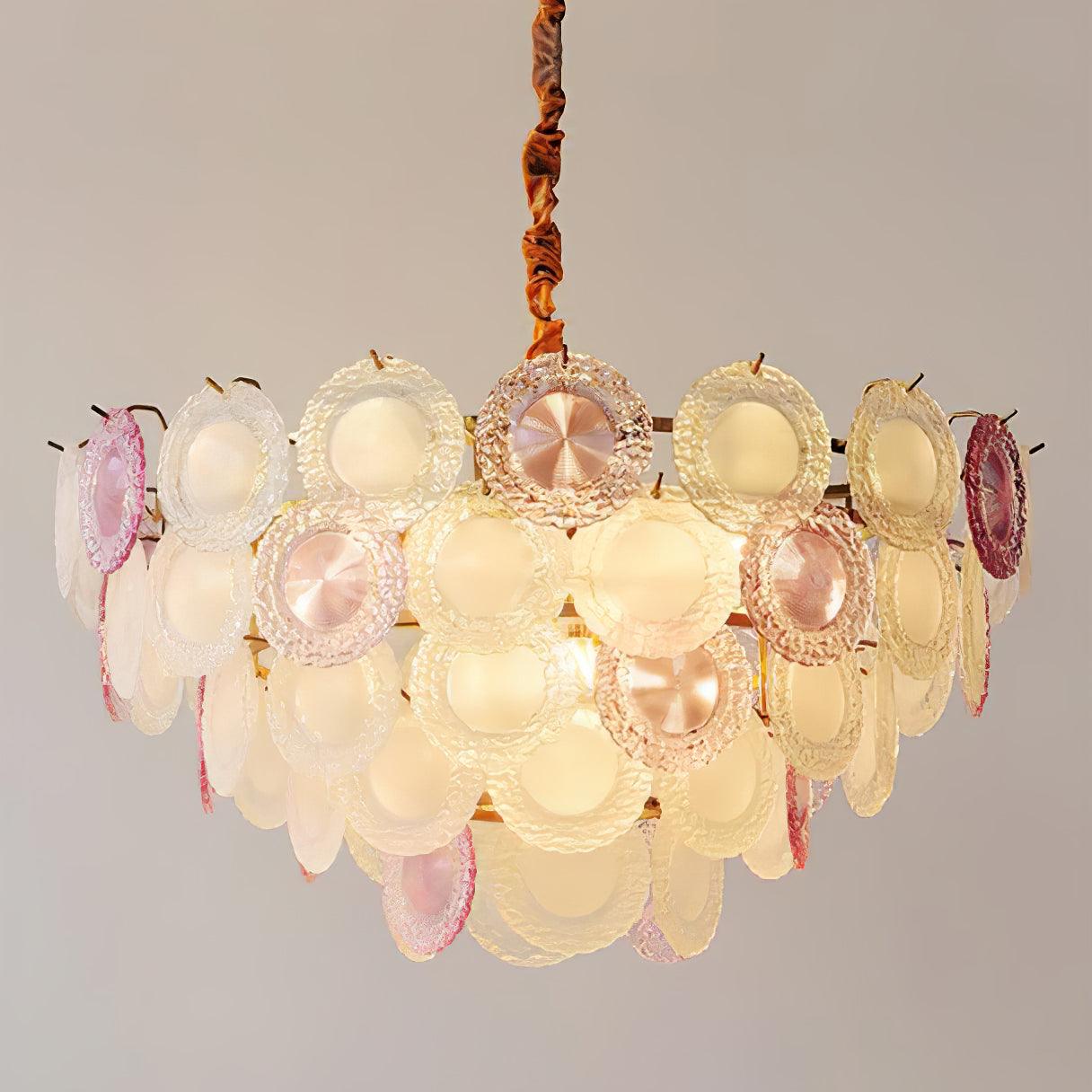 Rainbow Chandelier | Iron & Mesh | Black Multi-Color Shades