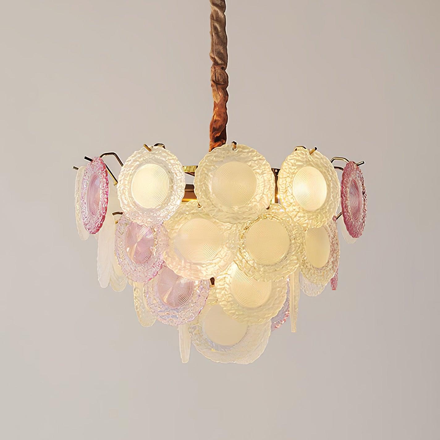 Rainbow Chandelier | Iron & Mesh | Black Multi-Color Shades