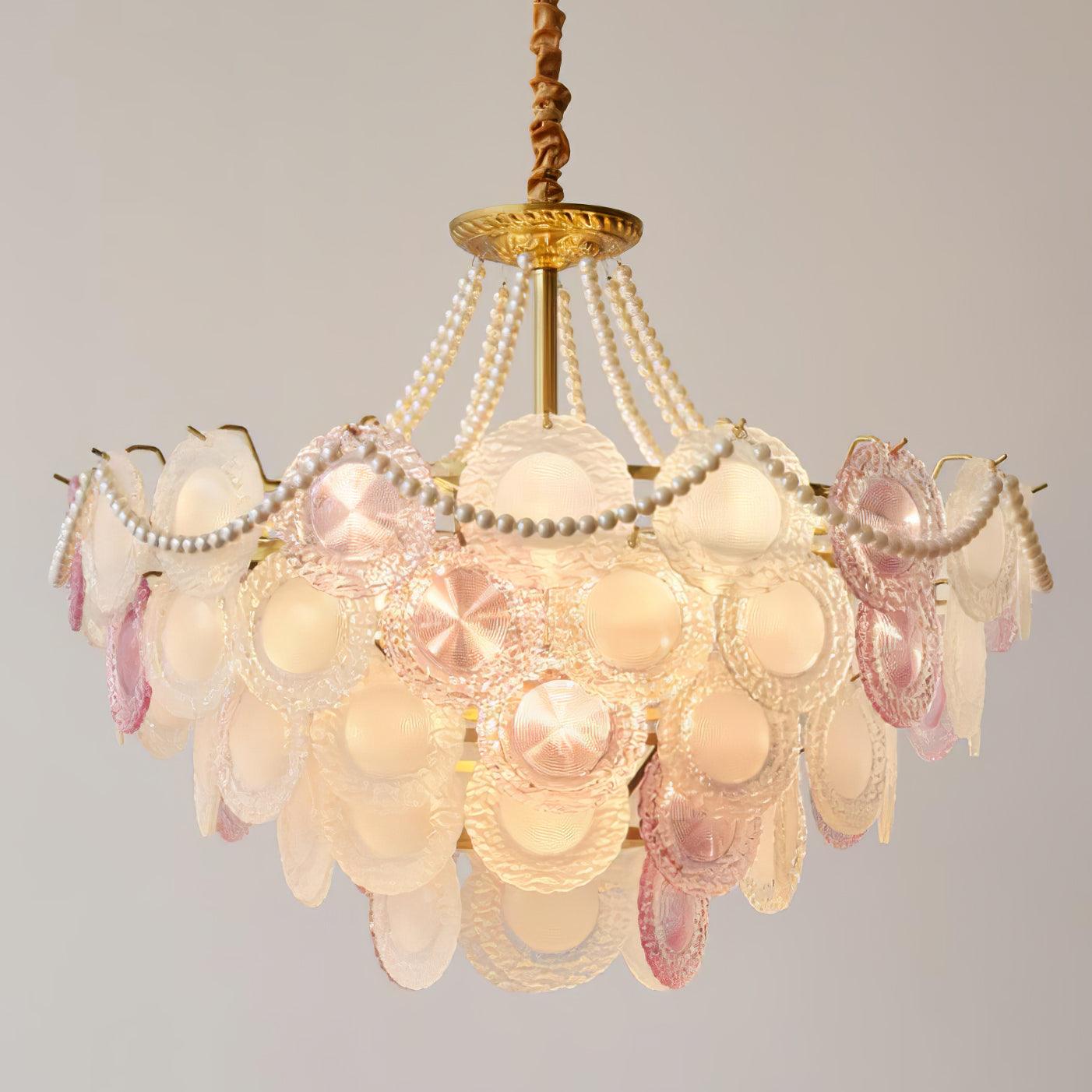 Rainbow Chandelier | Iron & Mesh | Black Multi-Color Shades