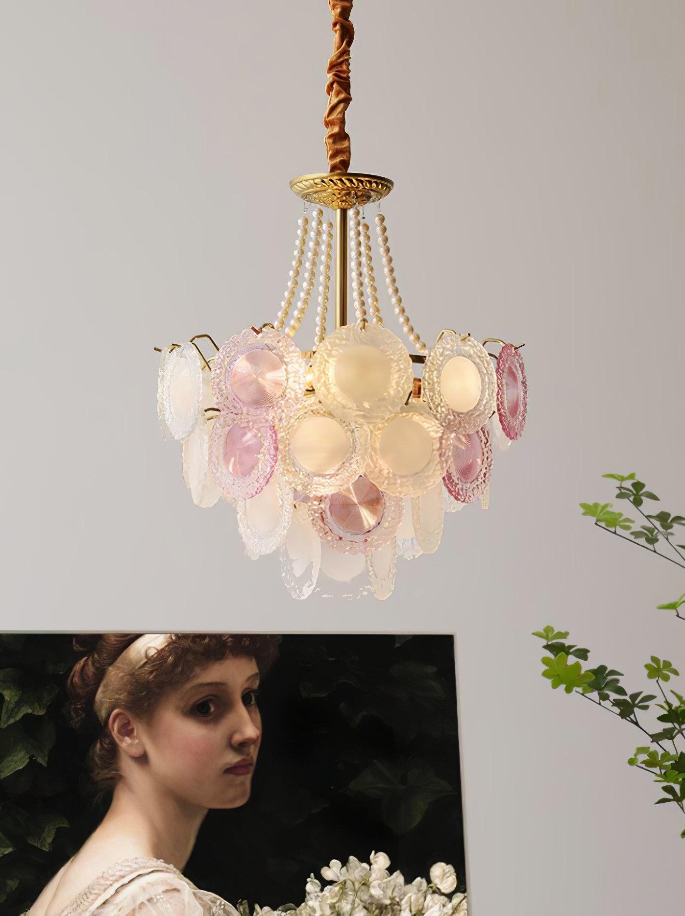Rainbow Chandelier | Iron & Mesh | Black Multi-Color Shades