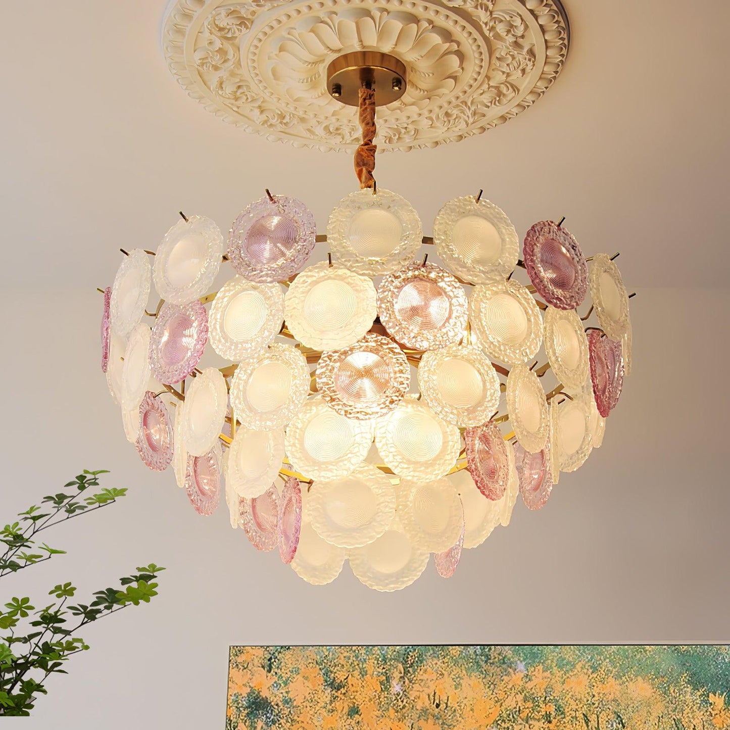 Rainbow Chandelier | Iron & Mesh | Black Multi-Color Shades