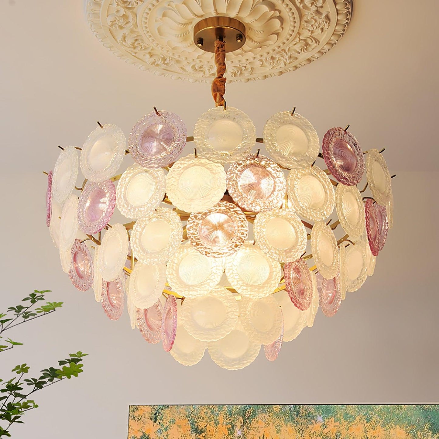 Rainbow Chandelier | Iron & Mesh | Black Multi-Color Shades