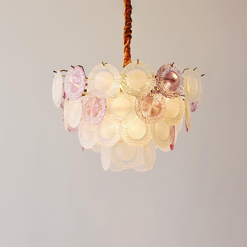Rainbow Chandelier | Iron & Mesh | Black Multi-Color Shades
