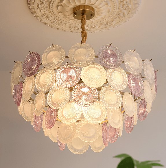 Rainbow Chandelier | Iron & Mesh | Black Multi-Color Shades