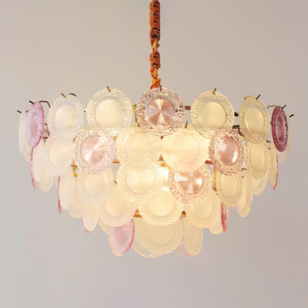 Rainbow Chandelier | Iron & Mesh | Black Multi-Color Shades