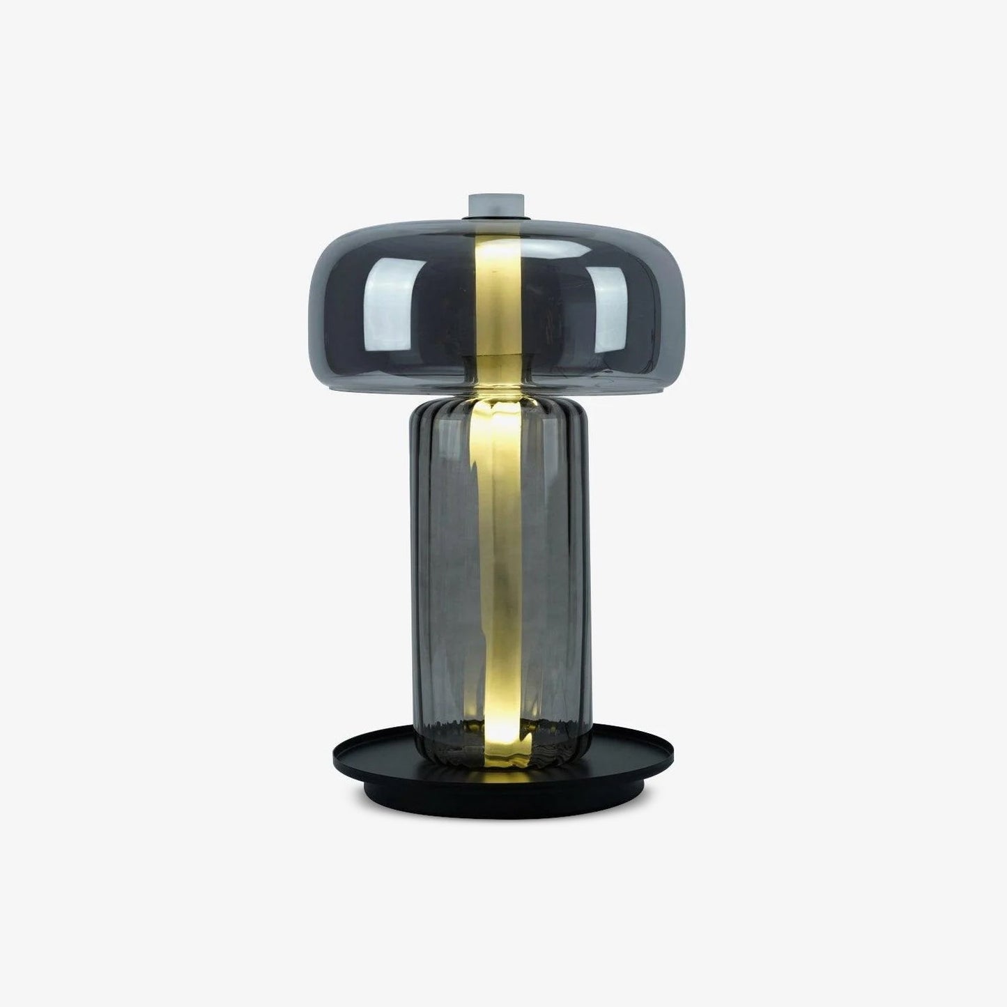 Hand Blown Glass Table Lamp | Smoky Gray Finish | Two Sizes Available