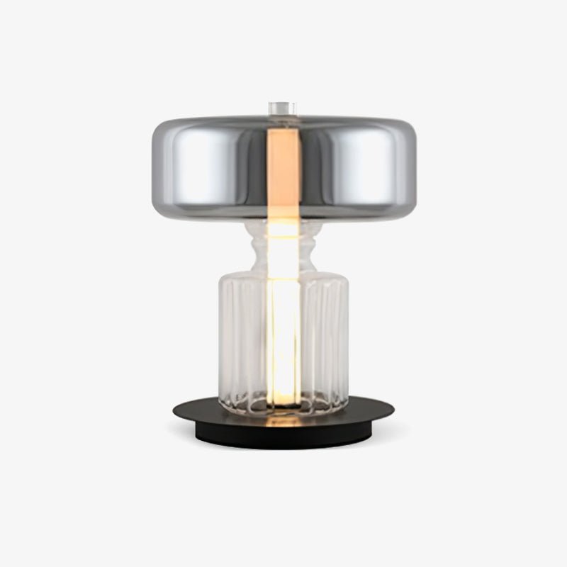 Hand Blown Glass Table Lamp | Smoky Gray Finish | Two Sizes Available