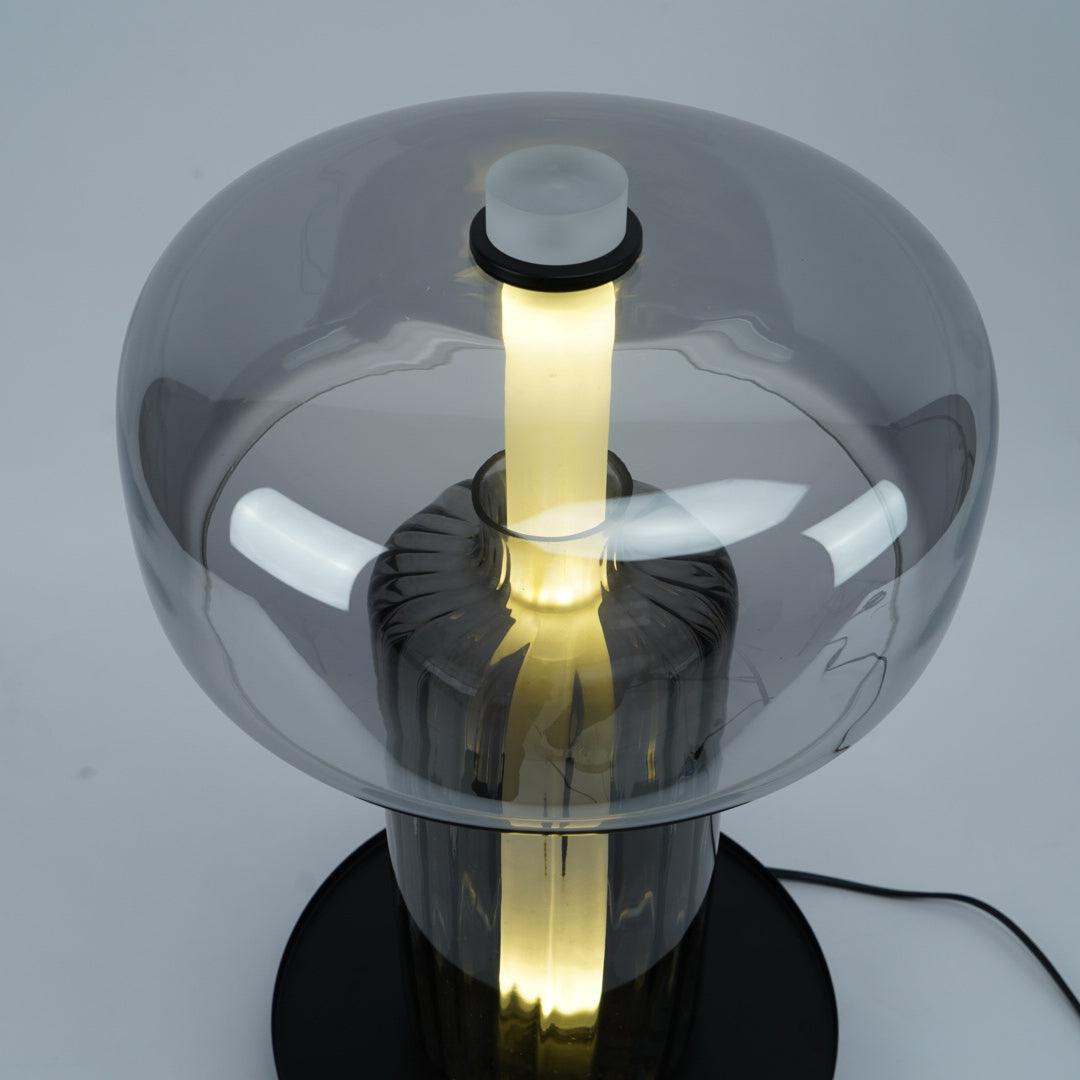 Hand Blown Glass Table Lamp | Smoky Gray Finish | Two Sizes Available