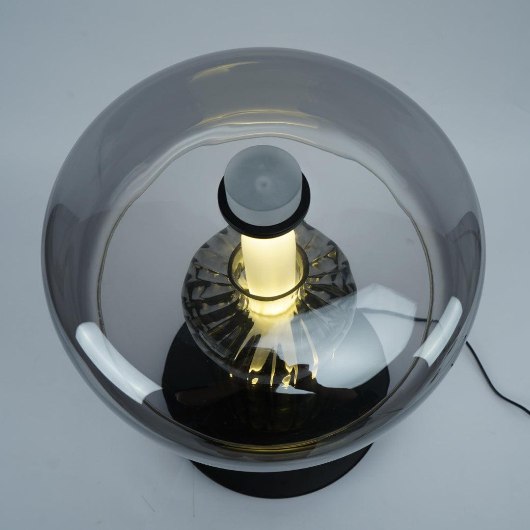 Hand Blown Glass Table Lamp | Smoky Gray Finish | Two Sizes Available