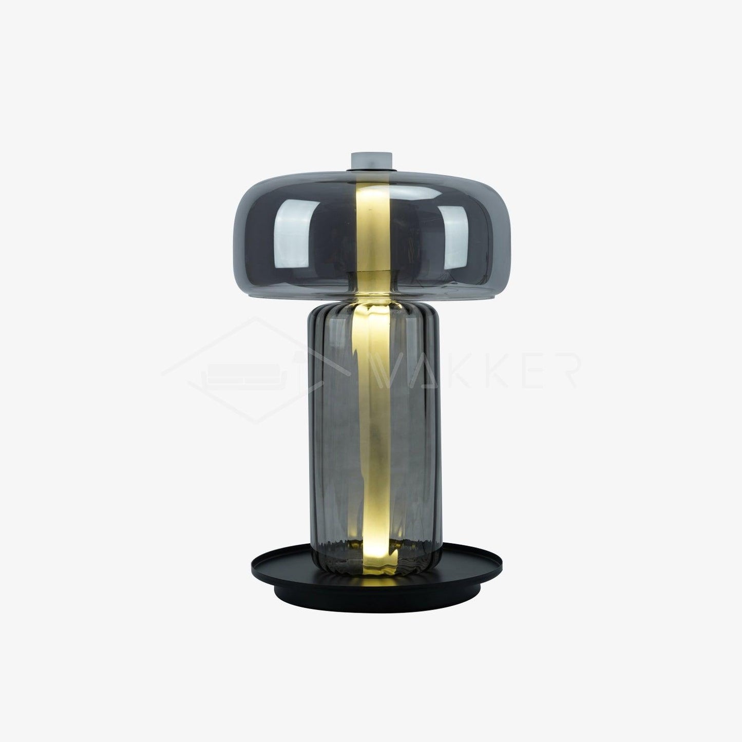 Hand Blown Glass Table Lamp | Smoky Gray Finish | Two Sizes Available