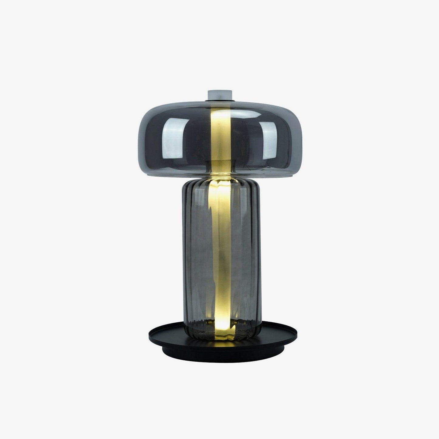 Hand Blown Glass Table Lamp | Smoky Gray Finish | Two Sizes Available