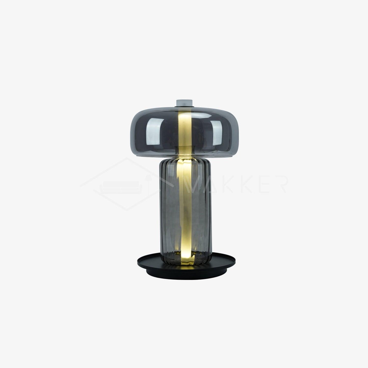 Hand Blown Glass Table Lamp | Smoky Gray Finish | Two Sizes Available