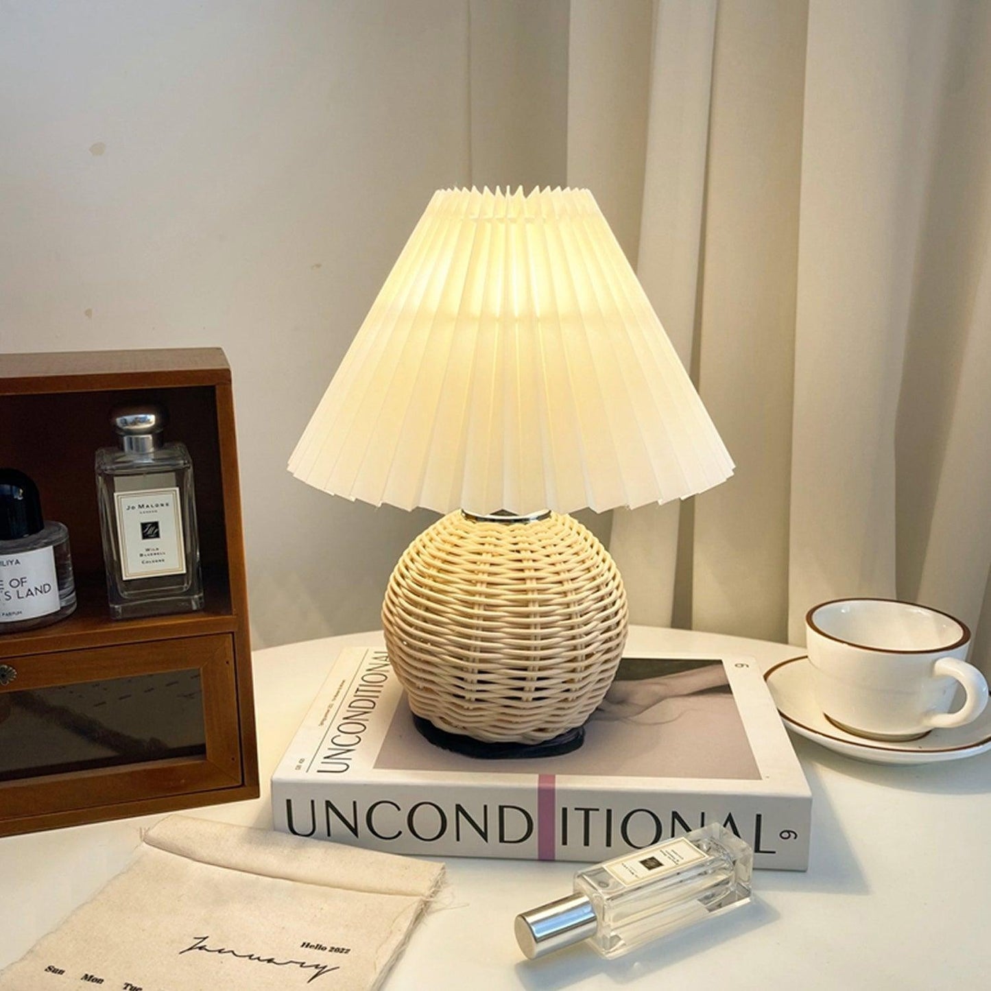 Rattan Table Lamp | Integrated LED | 24cm Diameter