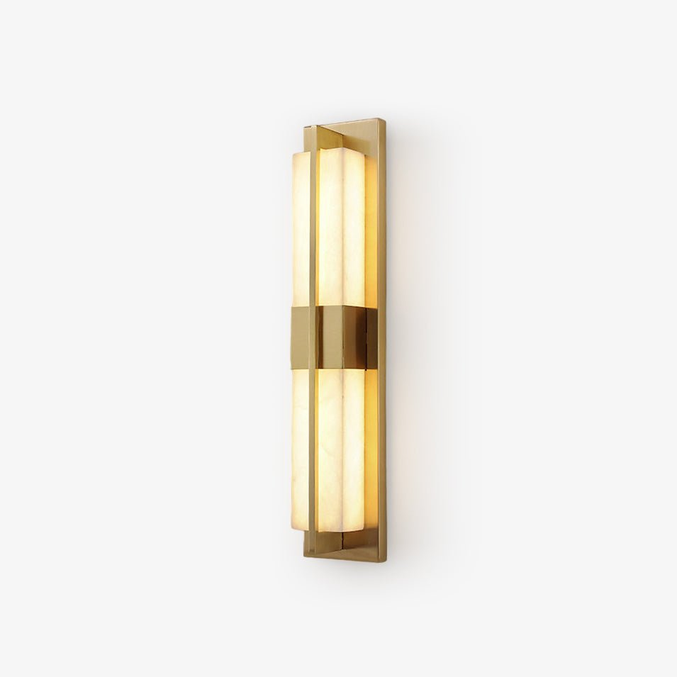 Rectangular Wall Sconce | Alabaster & Brass | Set of 2