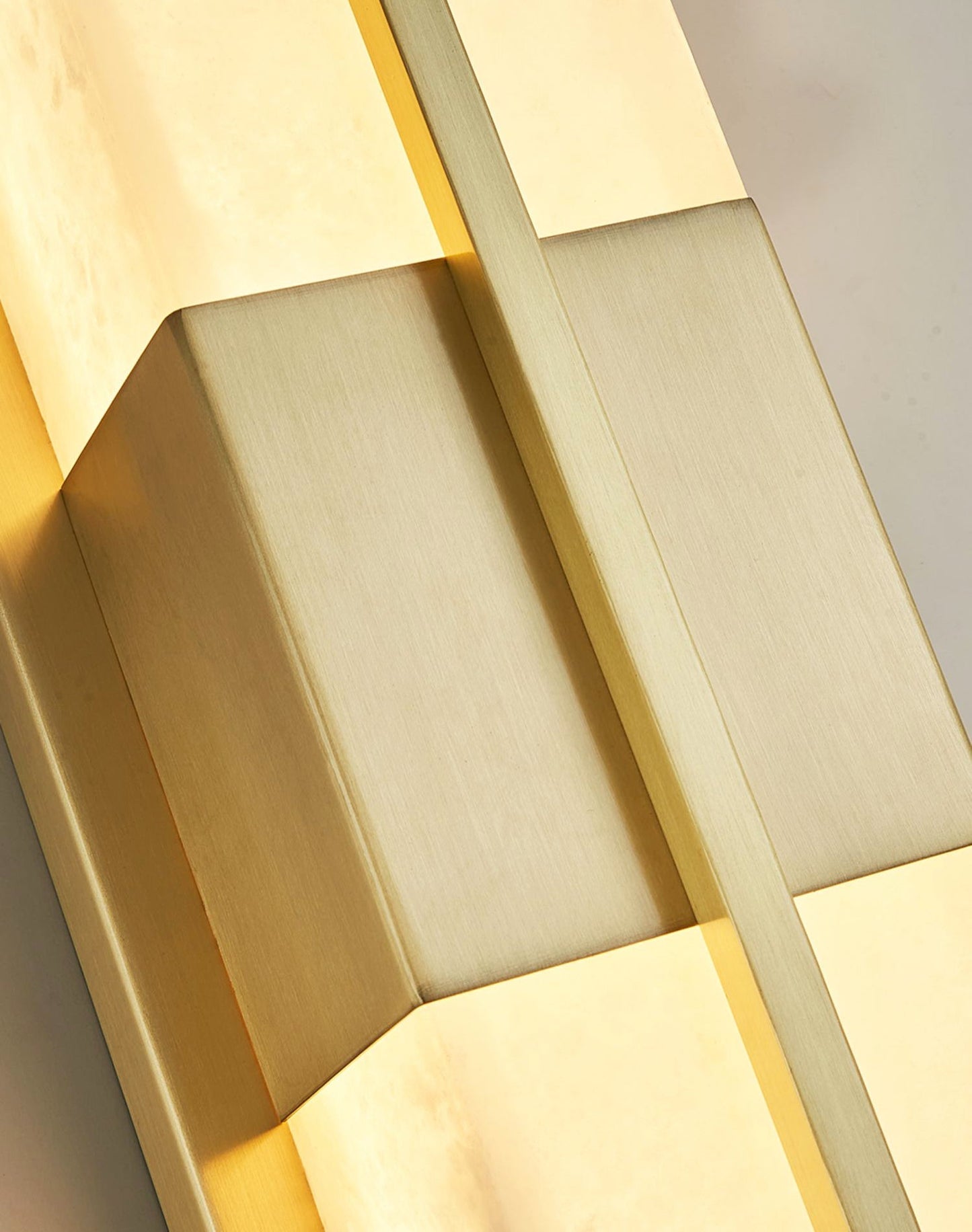 Rectangular Wall Sconce | Alabaster & Brass | Set of 2