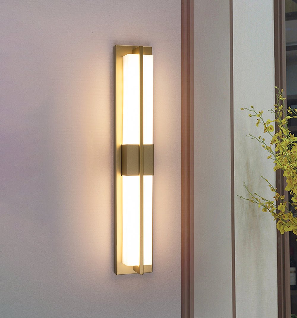 Rectangular Wall Sconce | Alabaster & Brass | Set of 2